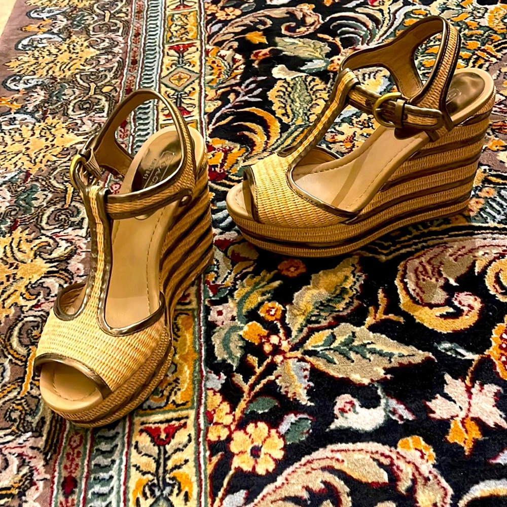 Worn one time. Coach wedges